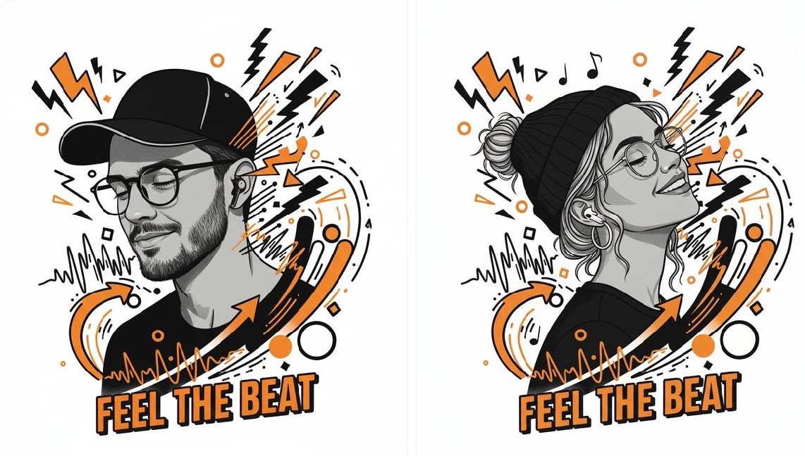 striking, modern music poster.