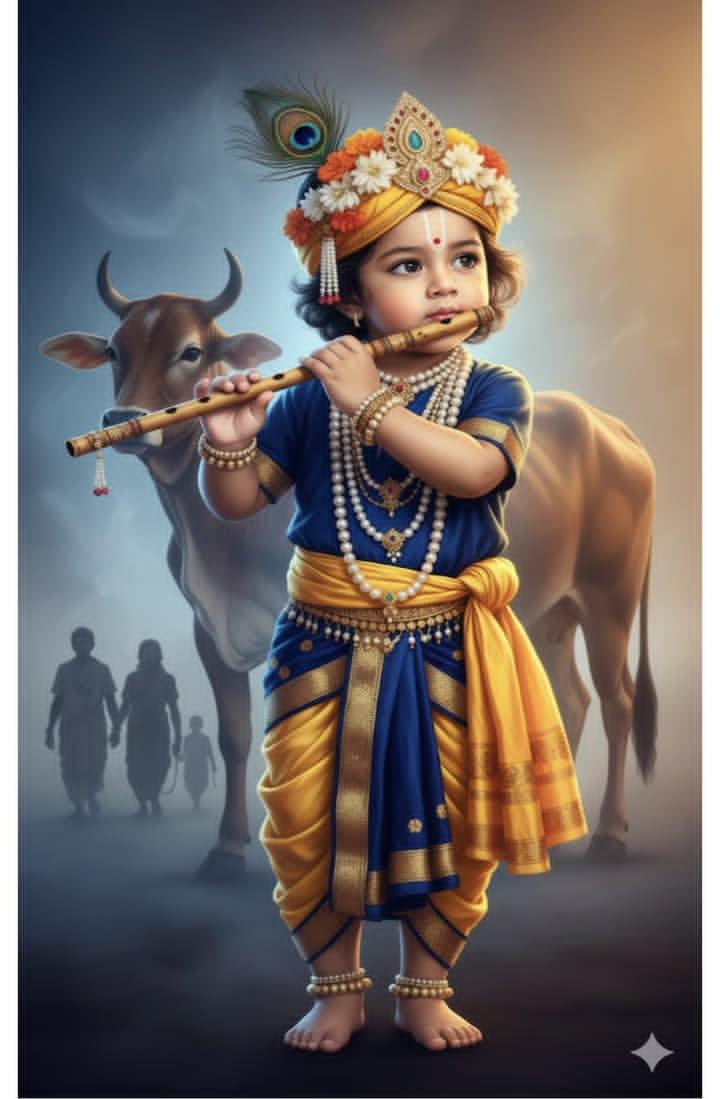 Baby krishna holding flute✨