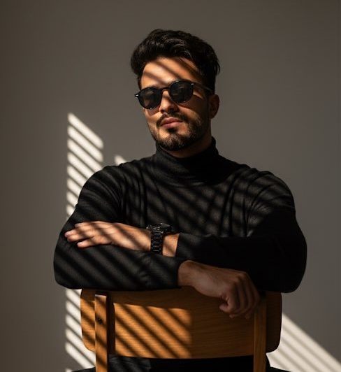 Confident expression yet calm