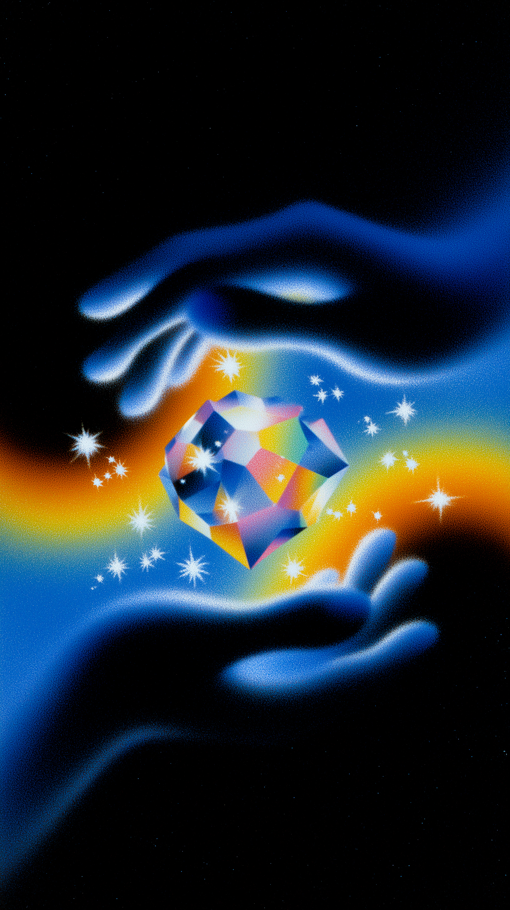 Retro airbrush poster illustration