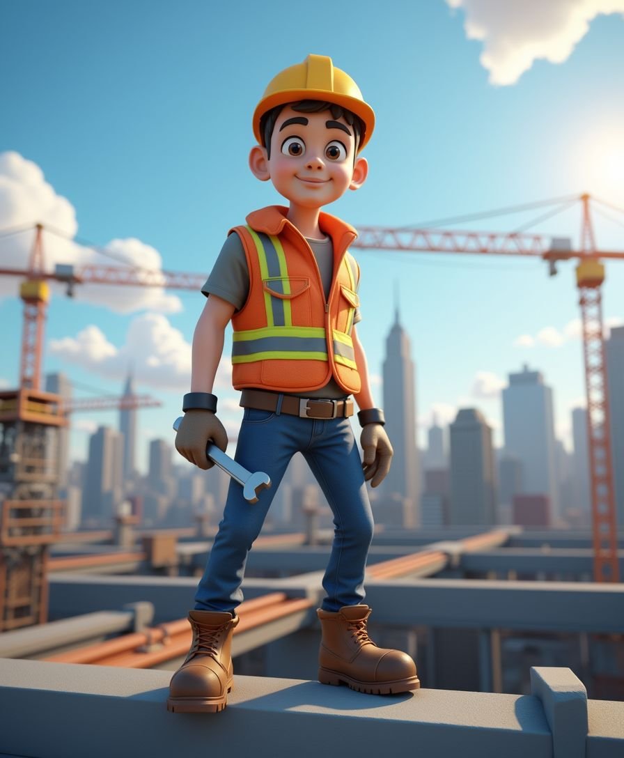 construction worker cartoon 