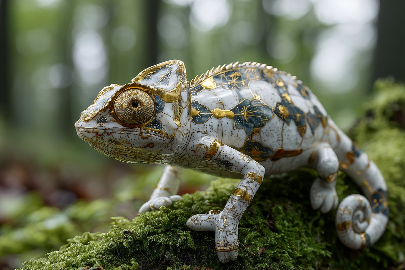 Kintsugi Animals in Midjourney,