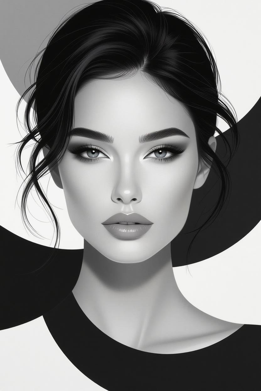 A woman portrait expressed through Monochromatic