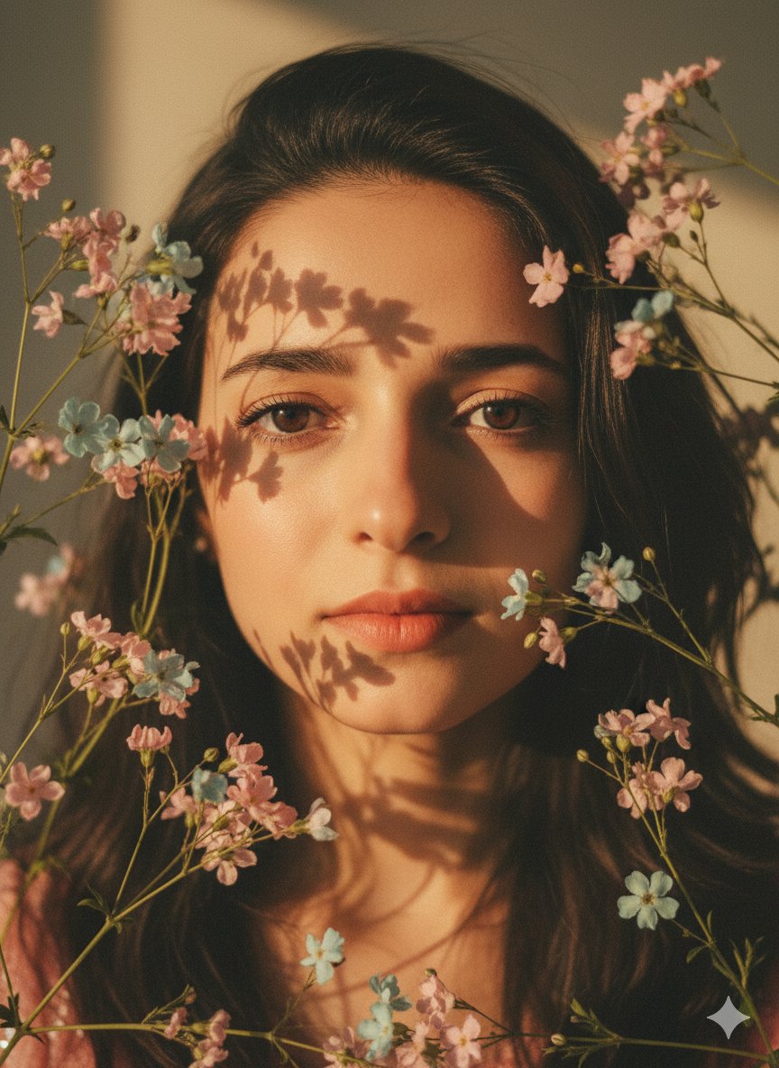 Cinematic portrait of a young woman.