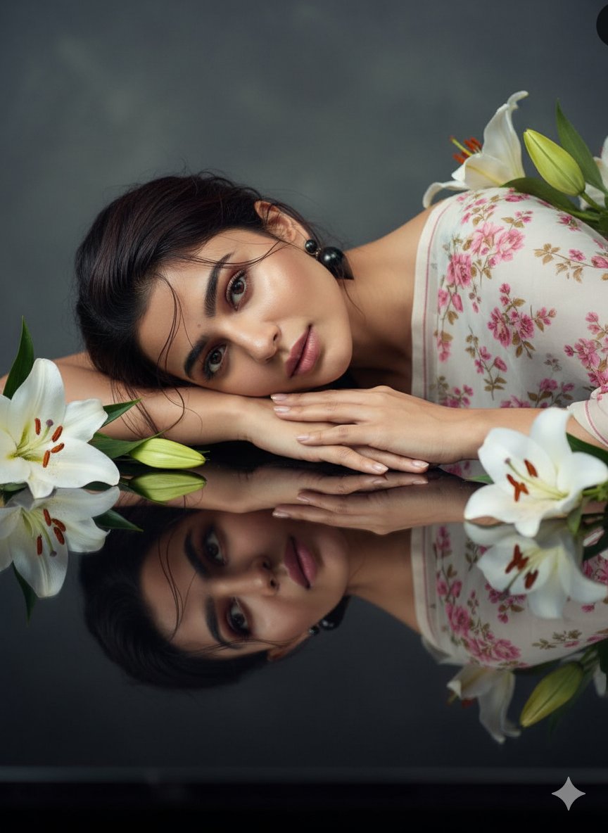 A dreamy, ultra-realistic portrait of a young woman